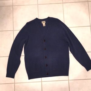 Vintage LL Bean 100% Lambswool W/ Leather Buttons